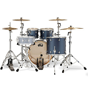 DW Design 7 Piece Drum Set, Blue Slate
