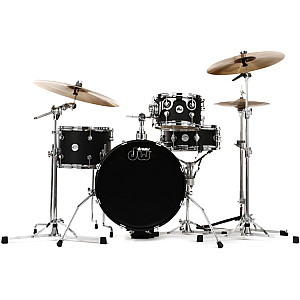DW Design Mini Pro 18" 4 Piece Drum Set, Black Satin