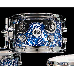 DW Design 7 Piece Drum Set with Hardware without Throne, Blue Lightning Limited Edition