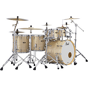 Pearl Master Maple Gum Premium 6 Piece Drum Set, Platinum Gold Oyster