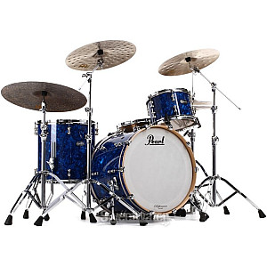 Pearl Master Maple Pure 7 Piece Drum Set, Blue Abalone