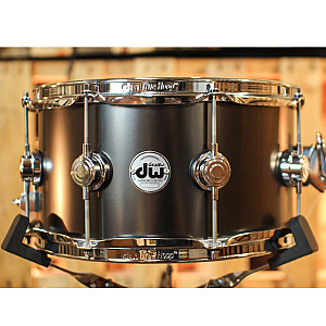 DW Collector's DRVD0713SVCBK Metal Brass 13x7 inch Snare Drum, Satin Black