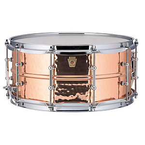 Ludwig Copper Phonic LC662KT 6.5x14Hammered Snare Drum with Tube Lugs