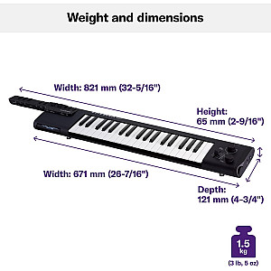Yamaha SHS500B Sonogenic 37 key Keytar, Black